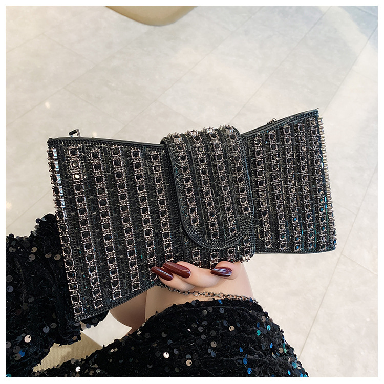 New cross-border European and American retro high-end clutch bag, full diamond single-shoulder crossbody ladies' bag, small bag, socialite dinner bag undefined