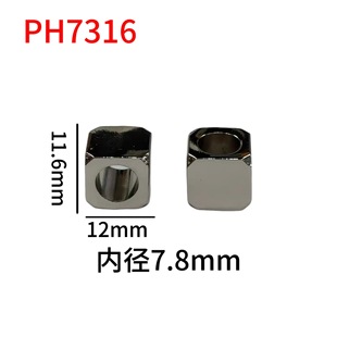 Mirror Titanium Steel Square Rounded Corner Bracelet Separated Beads Jewelry Accessories Necklace Large Hole Bead Pendant Black Gilt