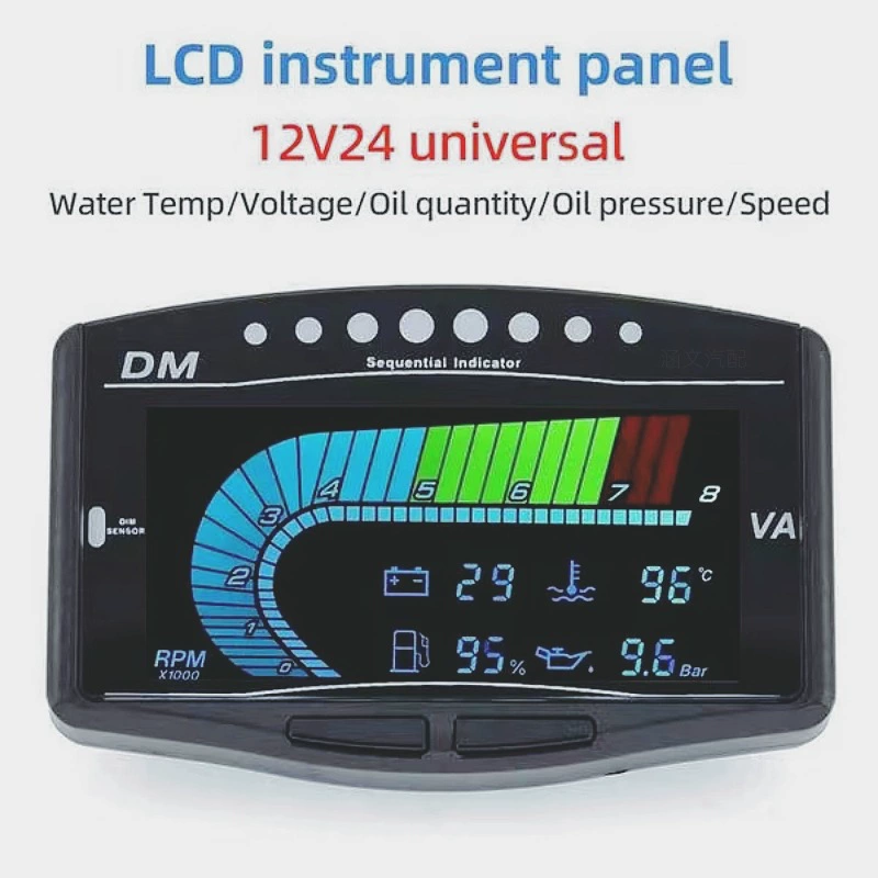 Car Truck 12V24V универсальный модифицированный ЖК-электронный масло температура воды напряжение скорость топлива комбинация пять-в-одном