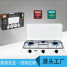 跨境外贸出口欧式欧化炉多头炉三眼手动点火简易欧式煤气炉灶