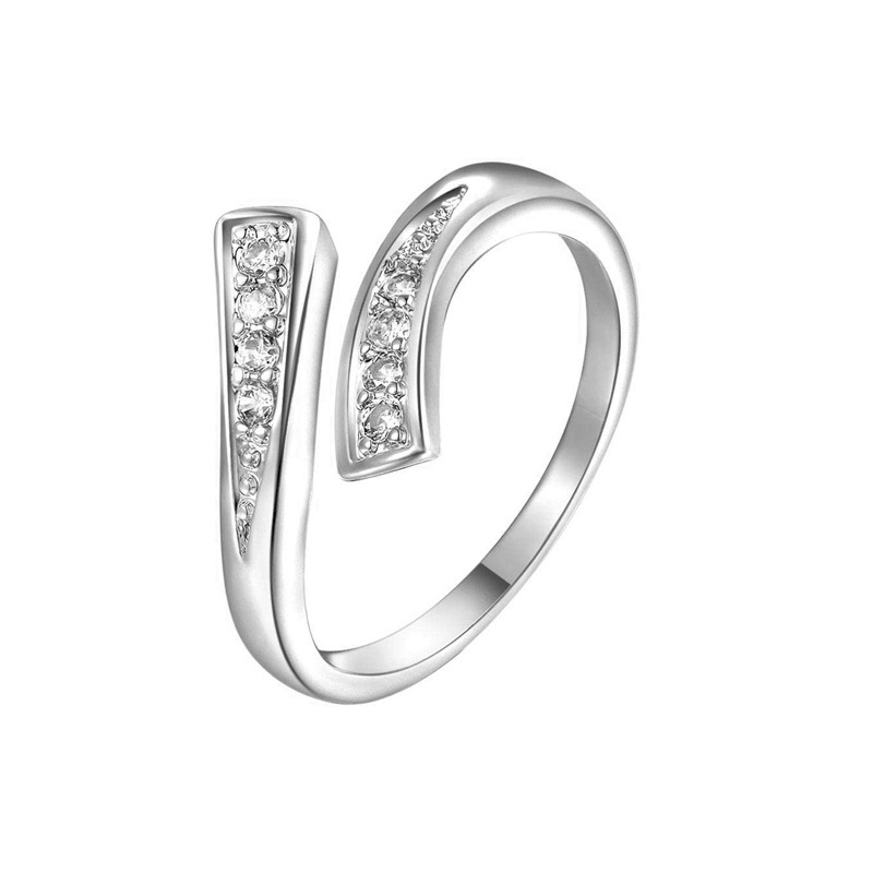 Inlay Design Brass Inlay Geometric Zircon Toe Rings