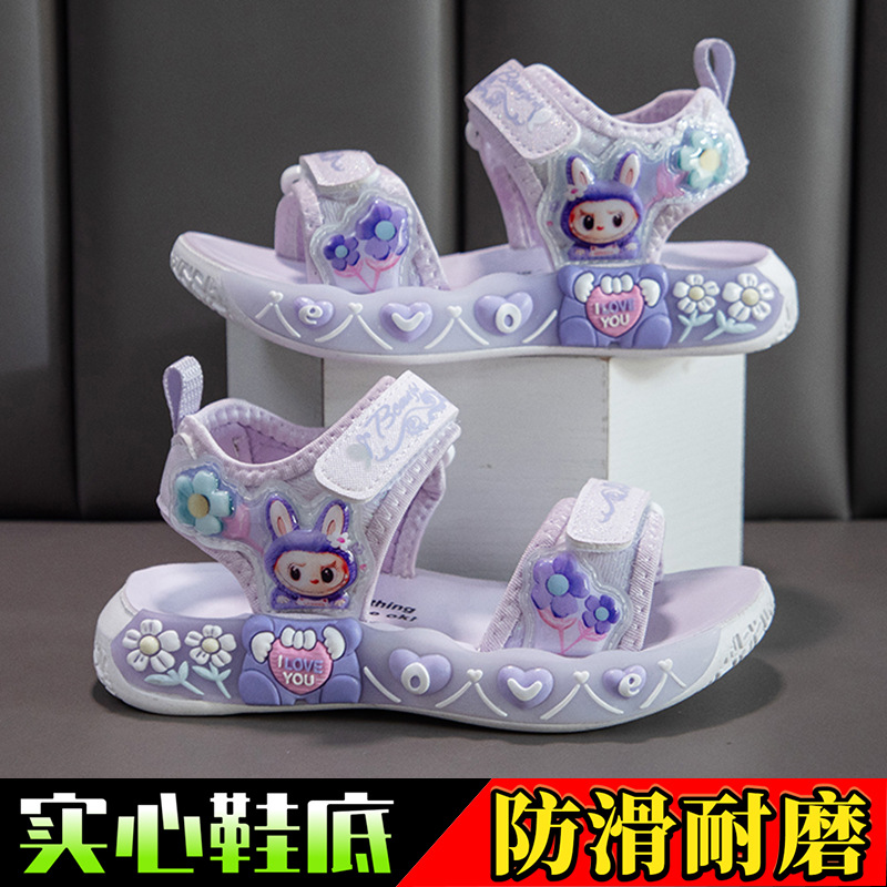 Sandalias Deportivas Infantiles para Niñas de Cuero Artificial Antideslizante para Playa y Uso Diario image 8