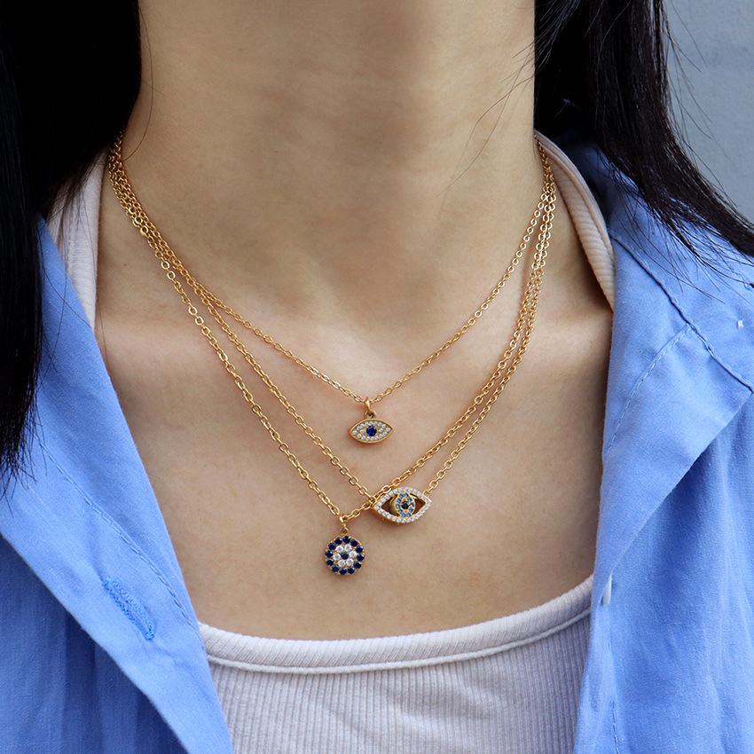 Devil's Eye Pattern Wholesale Jewelry Modern Style Classic Style Devil's Eye 304 Stainless Steel Plating Pendant Necklace