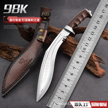 跨境电商热卖龙骨一体弯刀求生户外战术开山刀荒野露营随身水果刀