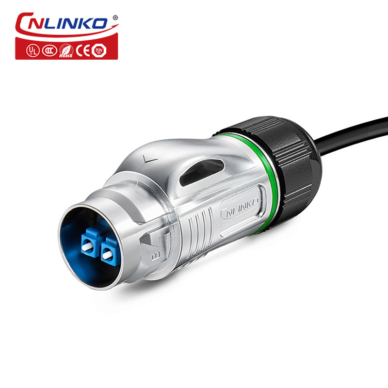 凌科BD24工業防水光纖連接器IP67 航空插頭機房網絡LC光纖插頭座