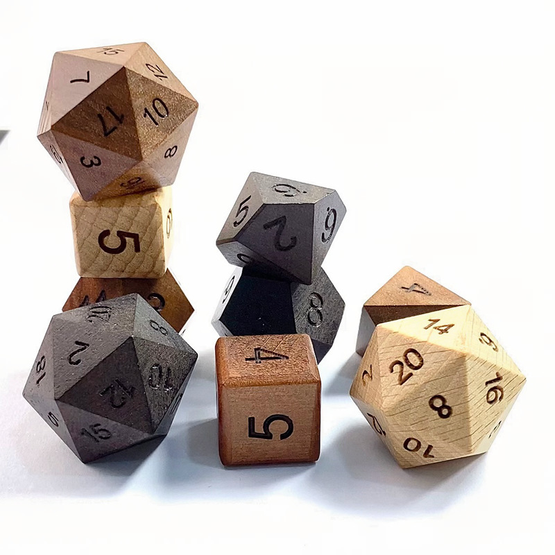Amazon's Best-Selling Polyhedral Wooden Carved Number Dice Seven-Piece Set Children's Early Education Dice Set Toy Amazon's Best-Selling Polyhedral Wooden Carved Number Dice Seven-Piece Set Children's Early Education Dice Set Toy