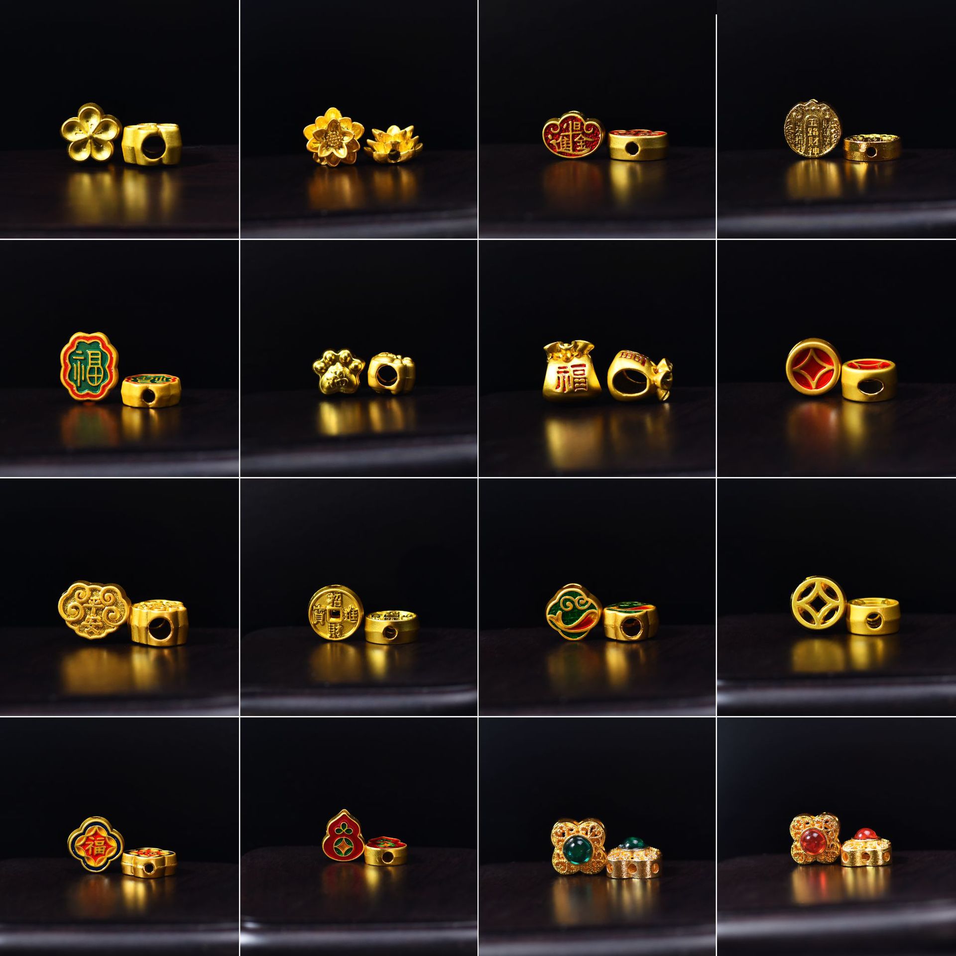 Chinese Style Retro Matte Gold Accessories Spacer Beads Barrel Beads...