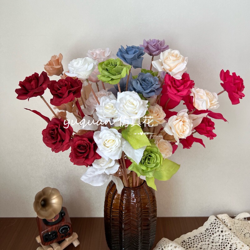 5 Baijia Rose Artificial Flowers, Wedding Hotel Layout, Road Guide Flower Arrangement, Home Soft Decoration Photography Artificial Flowers