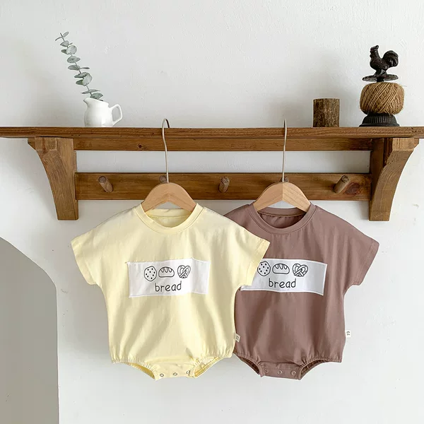 Korean-style Summer Clothes for Baby Thin Loose Triangle Hats Short-sleeved Bag Fat Clothes for Baby Cartoon Cute All-in-one Clothes