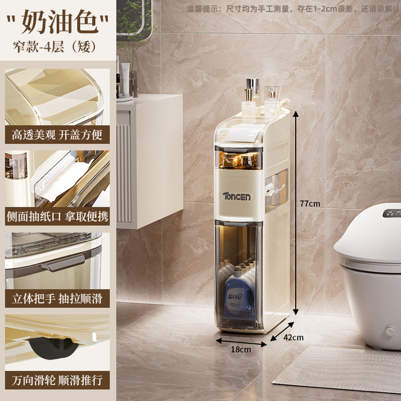 Gabinete de almacenamiento de ranura estrecha estilo cajón Gabinete de ranura multifuncional de baño Sala de estar Gabinete de almacenamiento de gran capacidad Gabinete de acabado de esquina