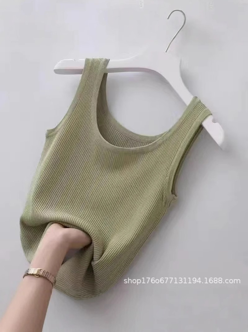【Direct from Manufacturer】Women's Large Size Slim Fit Ribbed Camisole Tank Top for Summer, Suitable for Outerwear or Layering, Sleeveless Vest
