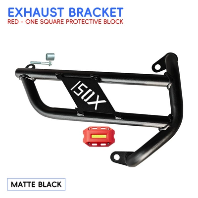 Motorcycle bumper | pipe bumpers, rear rack anti-collision - matte-blackenhanced-exhaust-bar-red-protective-block