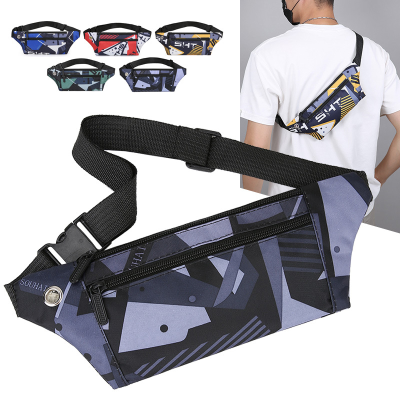 New Casual Sports Outdoor Mobile Phone Bag Wallet Fashion Men's Waist Bag Chest Bag Waterproof Close-Fitting Thin Waist Bag