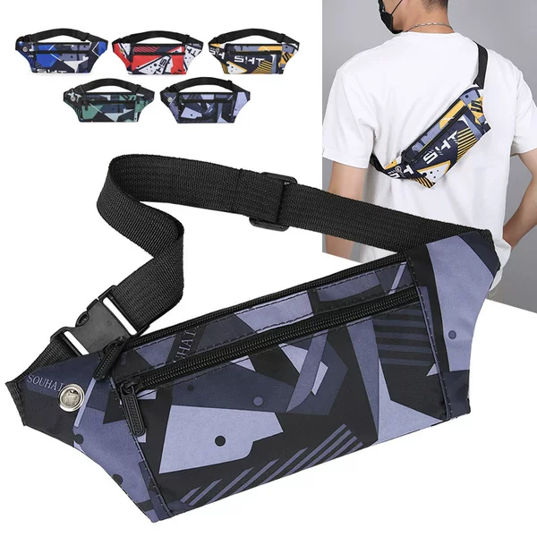 New Casual Sports Outdoor Mobile Phone Bag Wallet Fashion Men's Waist Bag Chest Bag Waterproof Close-Fitting Thin Waist Bag