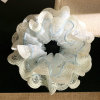 15# aqua blue butterfly print lace hair tie about 14cm