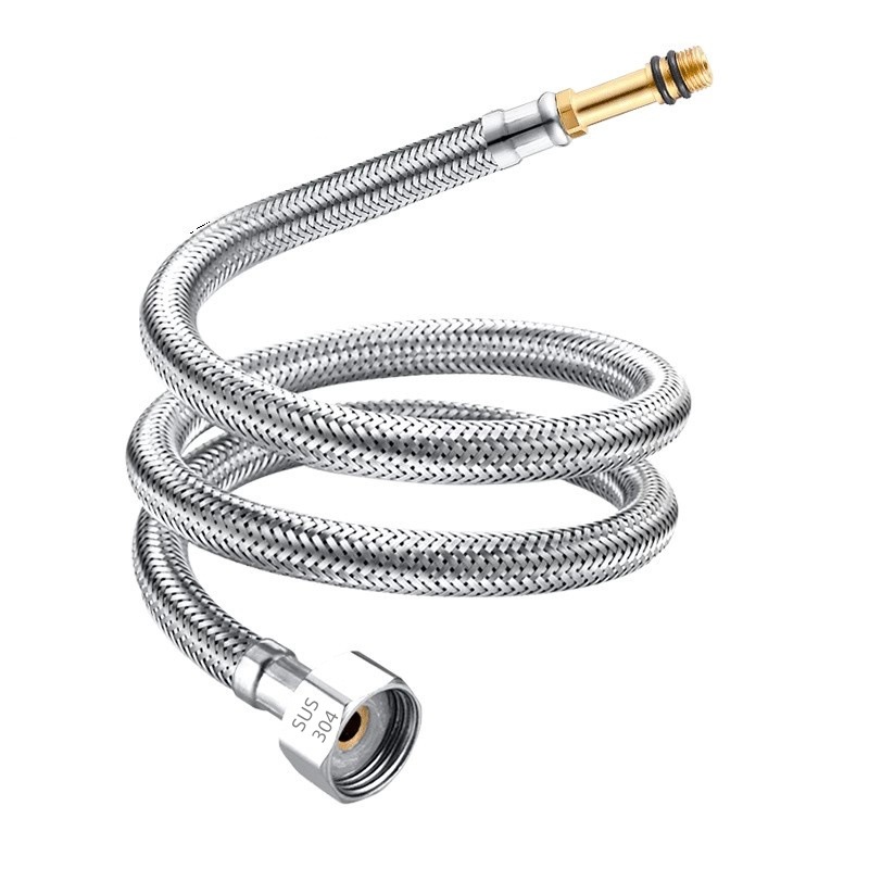 Suministrado directamente por el fabricante, manguera trenzada de acero inoxidable 304, entrada de grifo de agua fría y caliente a prueba de explosiones, punta de un solo punto, especificación DN15.