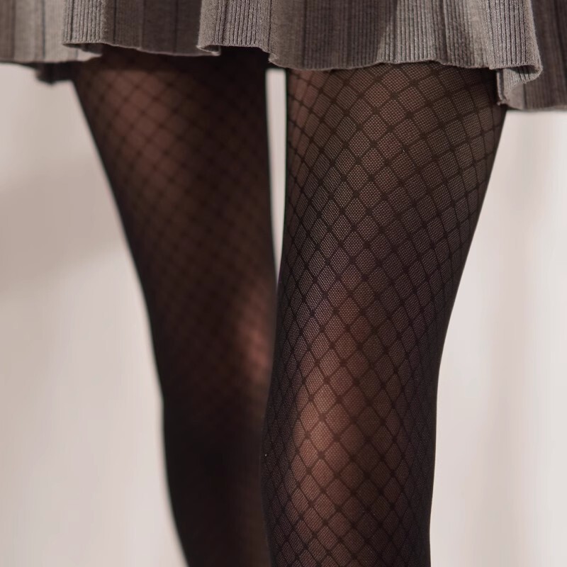 Black Fine Lattice Socks Black Silk Diamond Plaid Leggings Spring and Autumn Leg Thin Silk Stockings Women's Pantyhose Slim Sexy Black Fine Lattice Socks Black Silk Diamond Plaid Leggings Spring and Autumn Leg Thin Silk Stockings Women's Pantyhose Slim Sexy