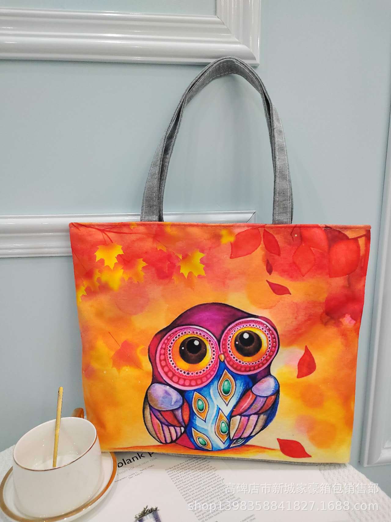 Bolsa de lona de gran capacidad para mujeres 2023 de alta temperatura de transferencia de calor bolsa de hombro de flores bolsa de lona bolsa de mujer bolsa de momia portátil