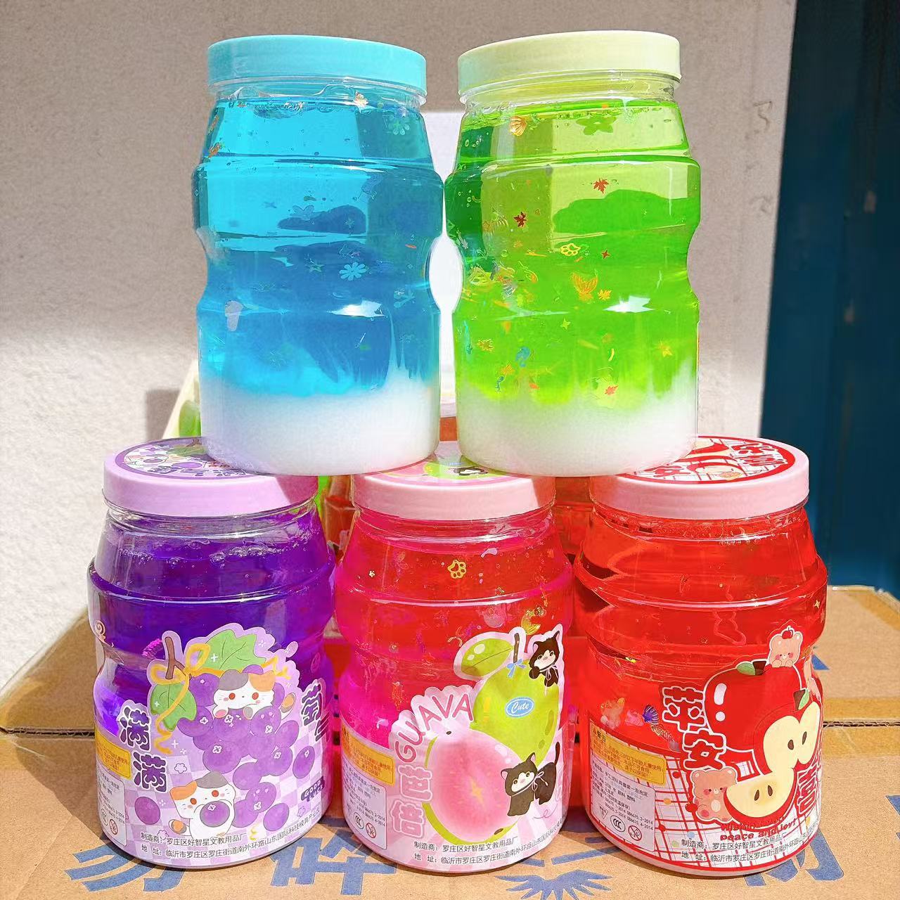 Gran capacidad de 1000 gramos de barro de cristal barro de color gran botella de barro espumoso de slime descomprimido juguetes infantiles hechos a mano lotes DIY