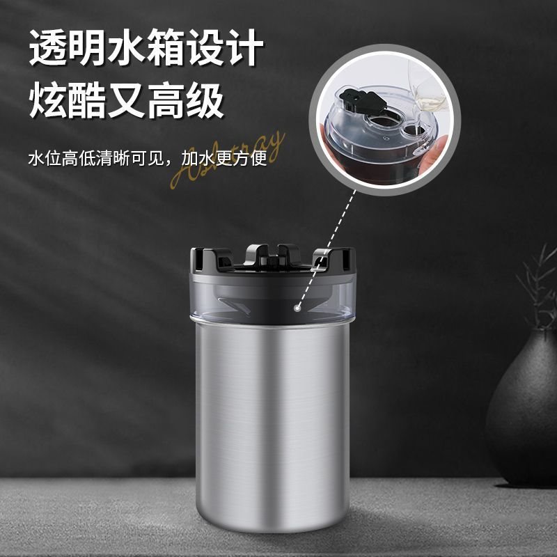 带水箱烟灰缸防飞灰防烟味创意车载家用酒吧带盖个性不锈钢烟缸|undefined