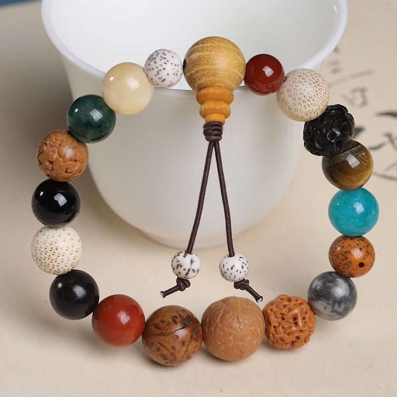 18-semilla imitación Bodhi pulsera moda nacional Mori vintage Buda cuentas Rosario 18-semilla pulsera hombres y mujeres pareja joyería de la mano