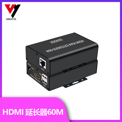 HDMI KVM 60M Extender с USB -мышьми и клавиатурой передатчика передатчика аудио и видеосигнала синхронизация сигнала