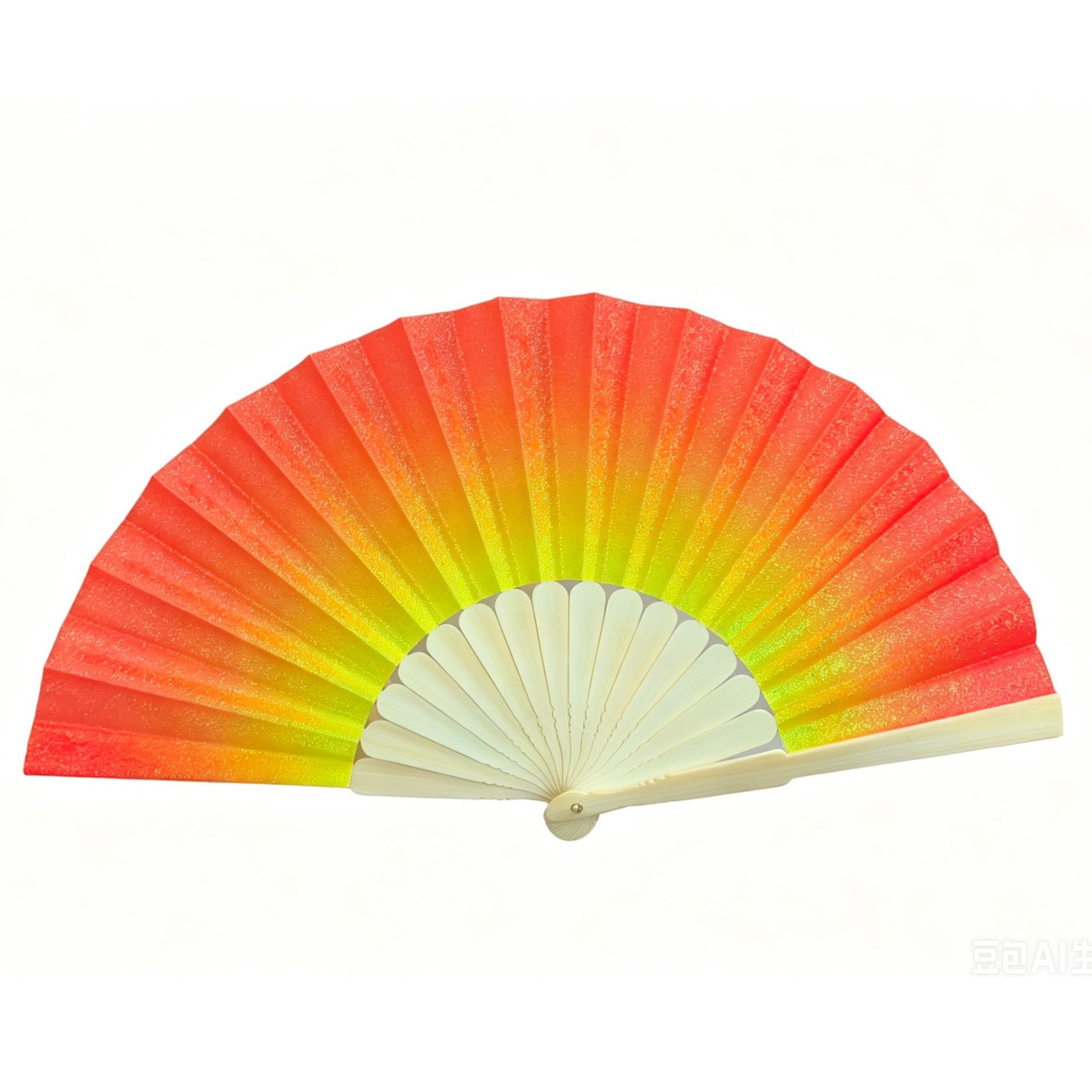 Abanico Plegable de Kung Fu de 33 cm de Plástico para Danza y Artes Marciales