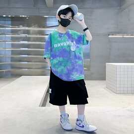 男童短袖t恤夏装2026新款男孩夏季半袖体恤上衣服大童痞帅儿童装