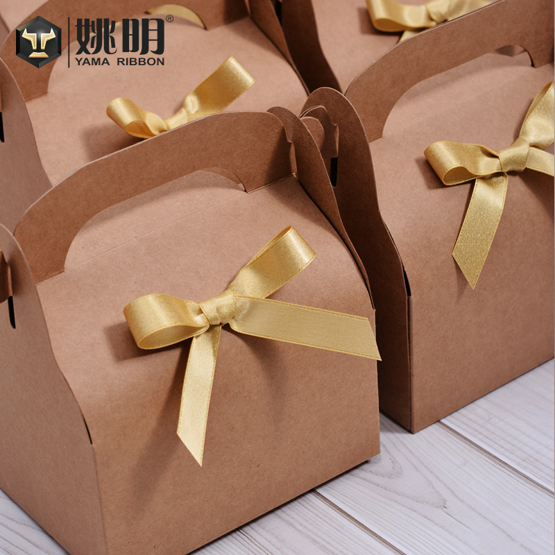 Yao Ming cinta embalaje caja de regalo cinta boda caramelo fresco Bouquet decoración caja de embalaje Correa cinta de trama dorada
