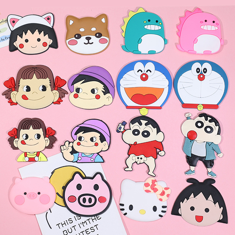 KK猫软胶小丸子橡胶手机壳贴片机器猫硅胶手机气囊支架贴片卡包贴