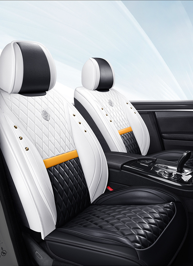 Car Seat Cushion Full-Coverage Cartoon Seat Cover, Universal for All Seasons, Full Leather Seat Cushion, New Summer Model Seat Cover Wholesale