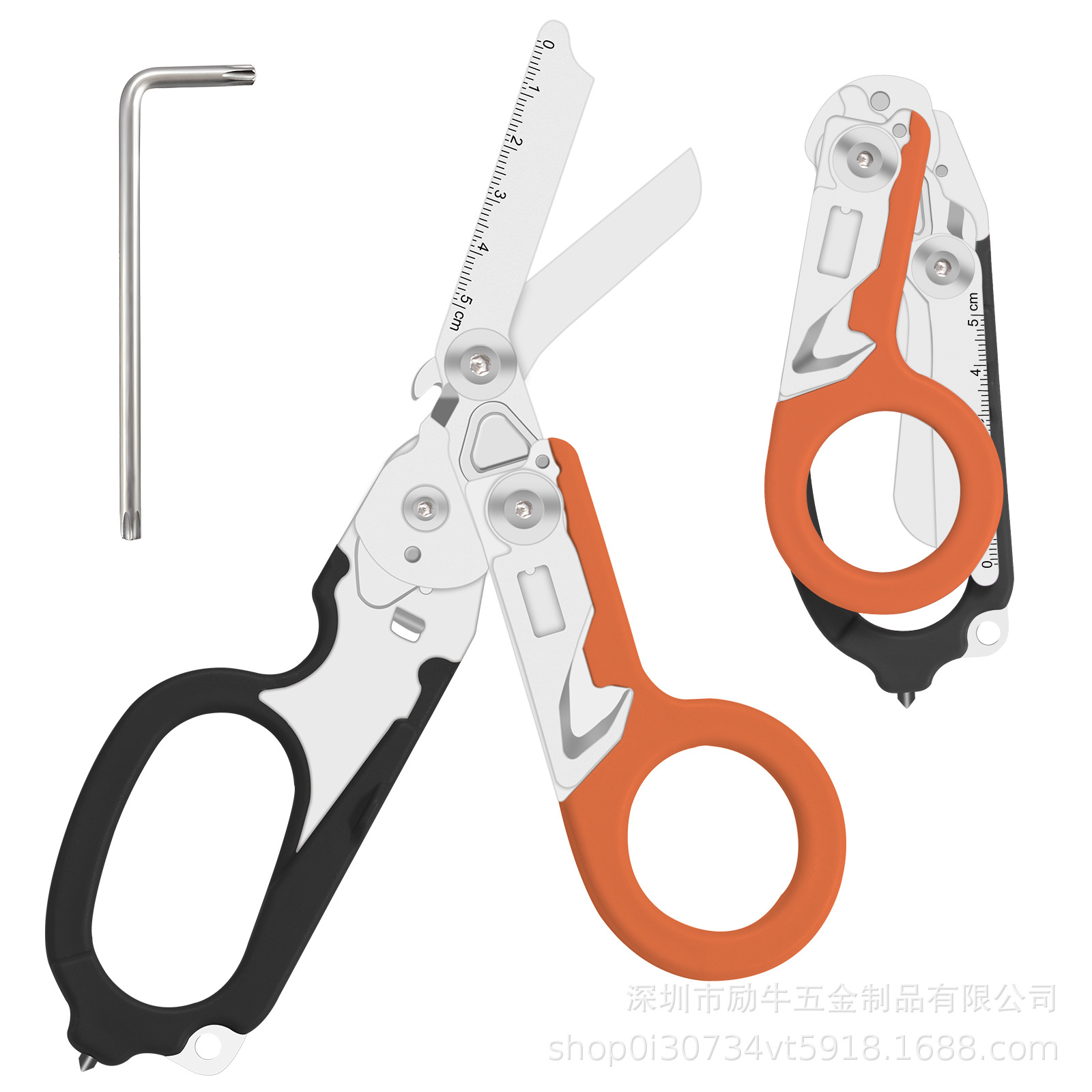 Leizeman con tijeras tácticas multifuncionales, tijeras raptoras al aire libre, herramientas plegables con vaina K