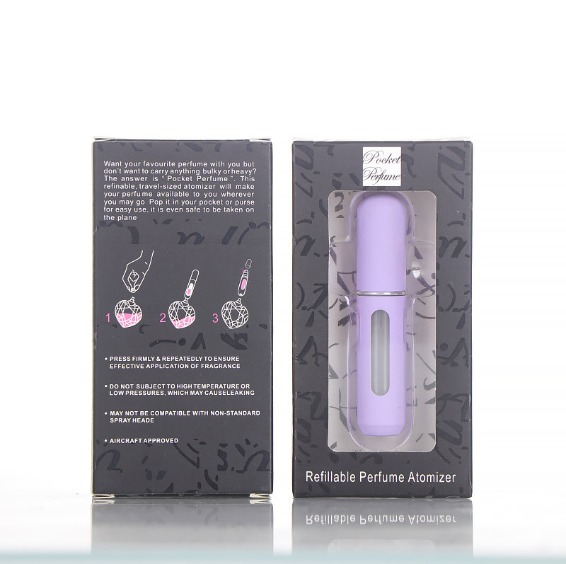 Perfume de cáscara de metal sub-botella mini spray 5ml botella de llenado inferior muestra de pulverización botella de perfume de llenado inferior