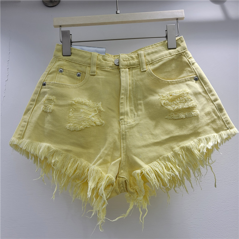 Pantalones Cortos de Mezclilla Deshilachados para Mujer con Detalle Roto