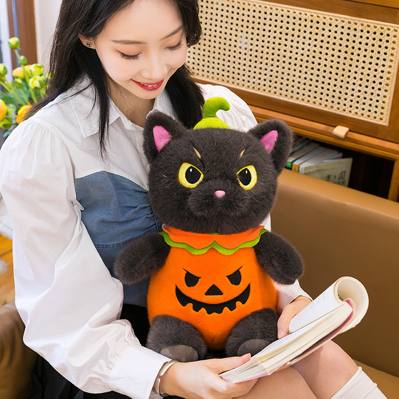 国境を越えた新しいハロウィーンの猫人形ぬいぐるみ猫人形枕友人へのホリデーギフト在庫あり|undefined