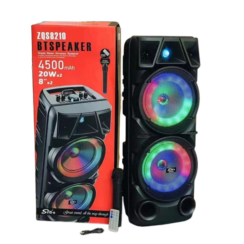 Altavoces Bluetooth de 8 pulgadas alta potencia al aire libre square dance micrófono inalámbrico k canción en un subwoofer de sonido Bluetooth