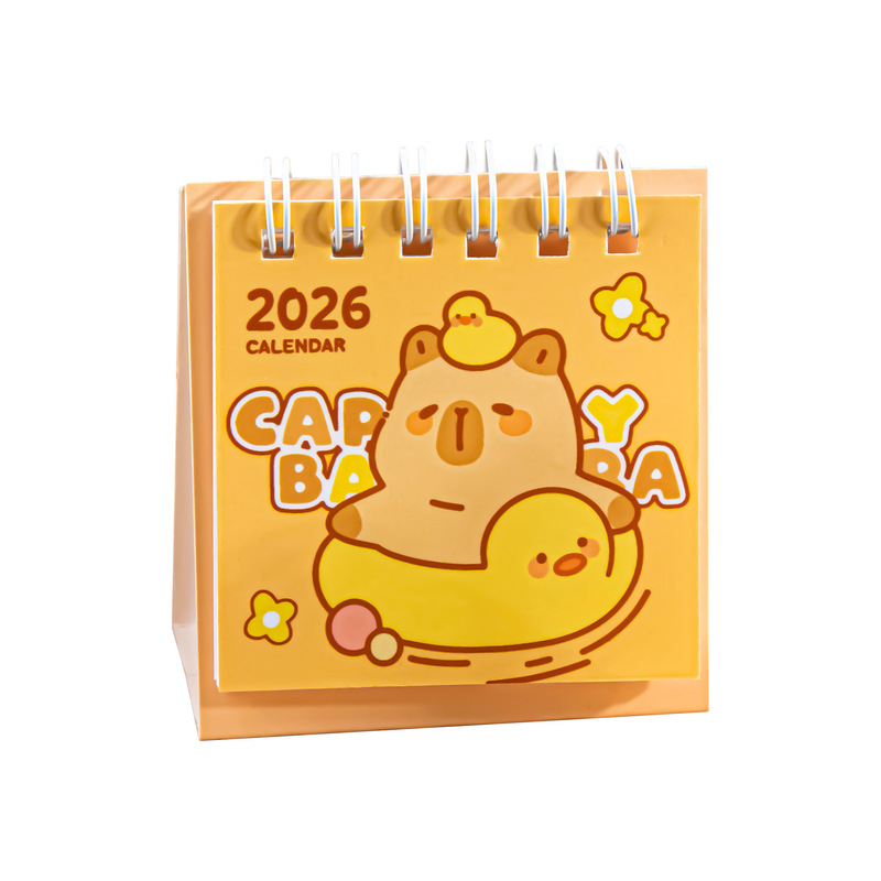 卡皮巴拉2026年小台历学生ins桌面摆件计划打卡迷你马年小日历|undefined