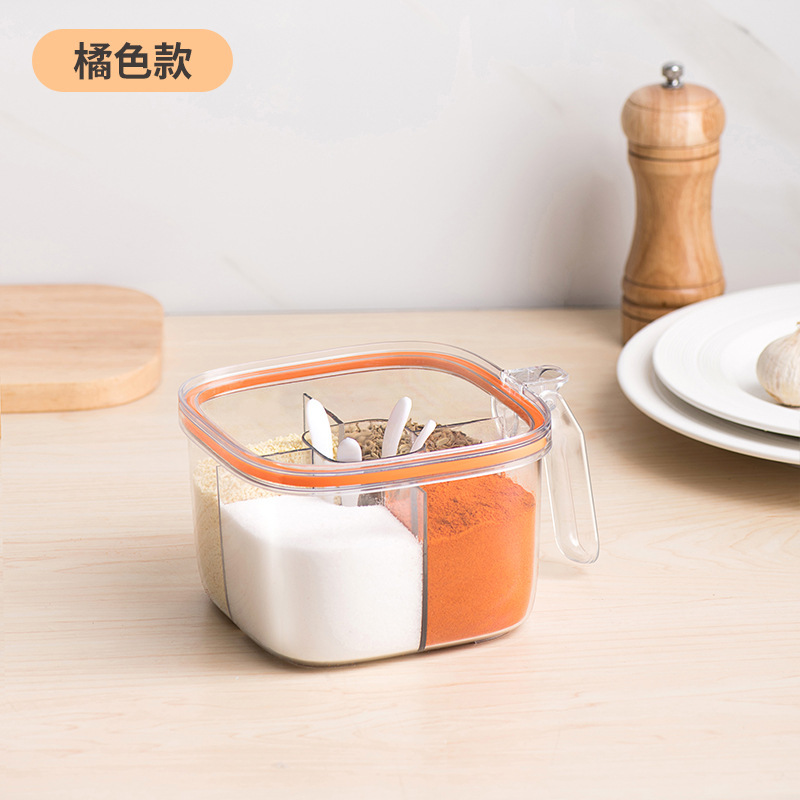 Caja de condimentos multifuncional de cocina, sal, pimienta, monosodium glutamato, cuerpo de condimentos transparente multicapa, caja de condimentos combinada, caja de condimentos I