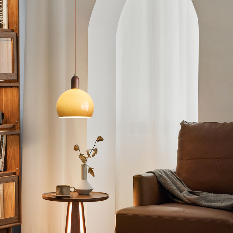Lámparas de vidrio de madera maciza estilo antiguo a través del pasillo del dormitorio comedor simple entrada caramelo candelabros creativos franceses