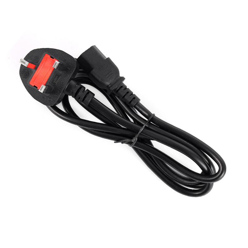 Cable de alimentación de estilo británico, cable de alimentación de CA de estilo británico, cable de alimentación de estilo Hong Kong, cable de alimentación de tres enchufes con seguro