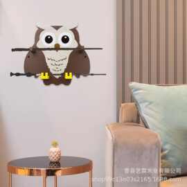 猫头鹰魔杖展示架壁挂式木质魔法棒两层收藏支架剑刃武士刀收纳架
