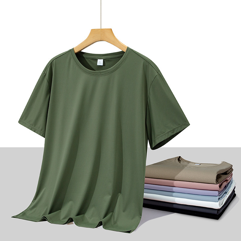 Quick-Drying Short-Sleeved T-Shirt Men's Summer Thin Sports Top T-Shirt Breathable Round Neck Jacquard Versatile T-Shirt Women's Trendy Quick-Drying Short-Sleeved T-Shirt Men's Summer Thin Sports Top T-Shirt Breathable Round Neck Jacquard Versatile T-Shirt Women's Trendy