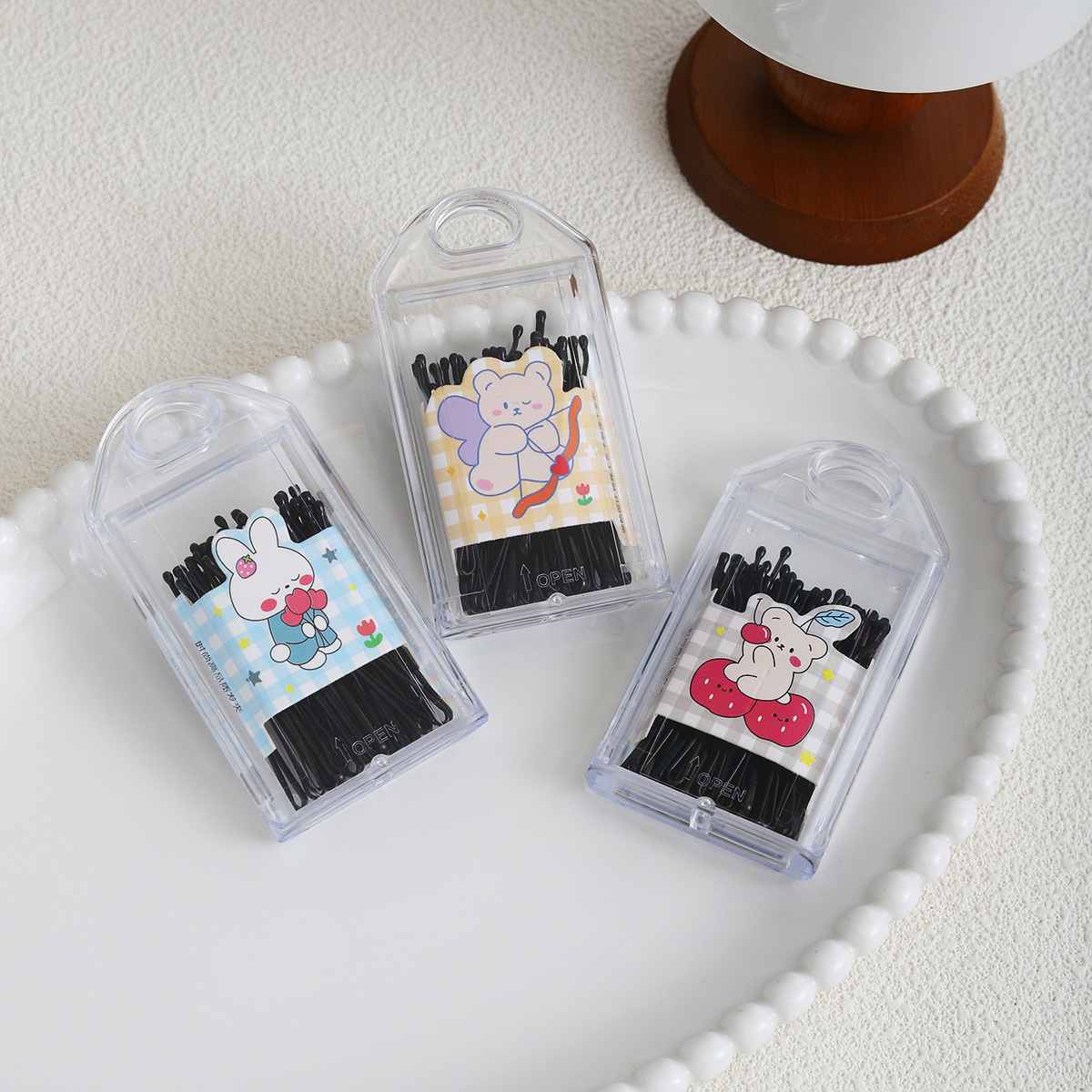 Horquilla para niños, clip negro de una palabra, clip de acero fijo para cabello roto, clip lateral de flor femenina, horquilla pequeña, clip de onda, accesorio para el cabello image 1