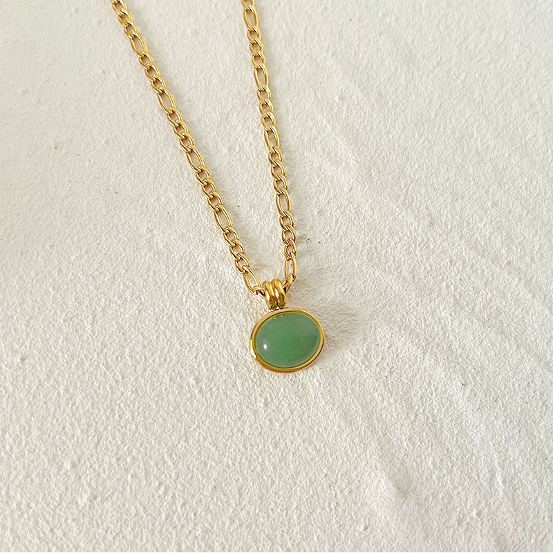10g Weight 0.03µm-0.05µm Gold Plating Thickness PVD Coated Real Gold Plated Geometric Stainless Steel Retro Waterproof Non Tarnish Necklace