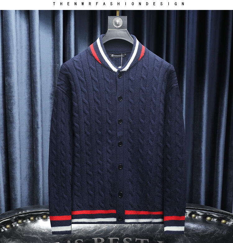 Herren Strickjacke Slim Fit Trendiges Casual Strick Cardigan_voghion.com