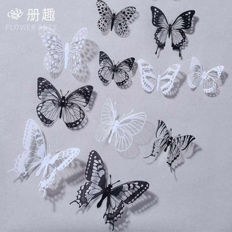 Nuevo PVC tridimensional mariposa accesorios tarjeta impermeable flor regalo decoración flor tienda accesorios hechos a mano material de bricolaje