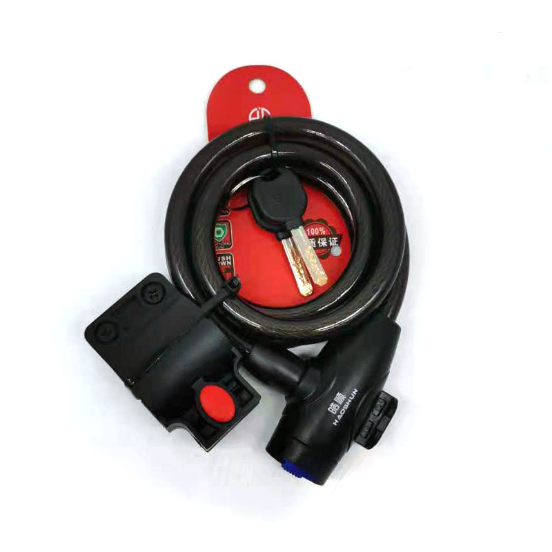 Cerradura de bicicleta Jizhou cerradura de alambre de acero cerradura de anillo de bicicleta de montaña con soporte llave de computadora cerradura de bicicleta de montaña Haoshuun cerradura de cable de acero
