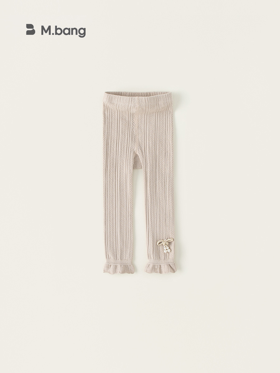 Youbao ropa para niños bebé primavera nuevo estilo pantimedias de color sólido niñas pantalones de nudo chino de perlas leggings de todo fósforo