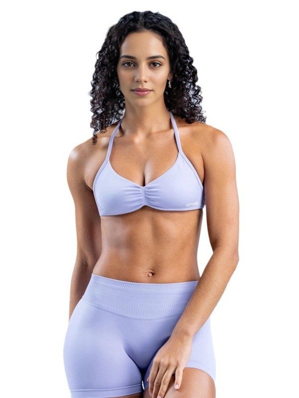 Conjunto DF Amazon pantalones cortos explosivos sujetador pequeño alto elástico superfino nailon halter cuello hermoso chaleco deportivo trasero