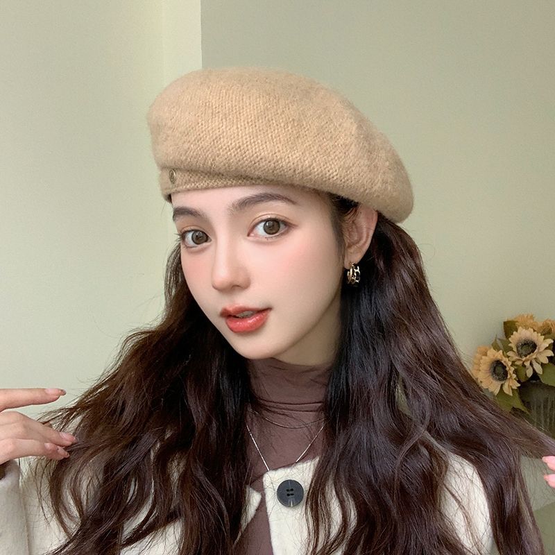 2024 Herbst und Winter Koreanische Ausgabe Internet Celebrity Fashion Baskenmütze Double Wear Vielseitiger Knospenhut Show Face Kleine Malermütze Weiblich_voghion.com